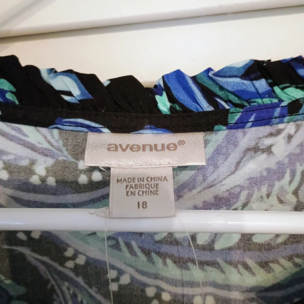 Avenue Blue and Black Paisley Blouse - Picture 2 of 5